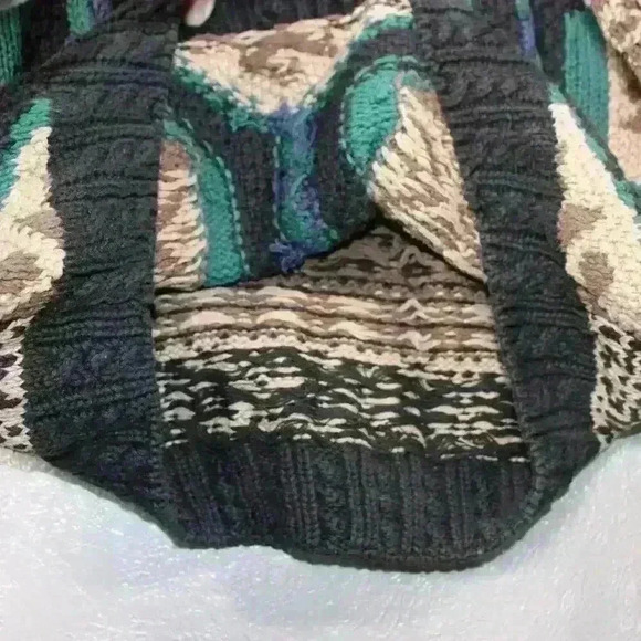 VINTAGE Eagle Menswear Handknit Sweater Cozy Cabincore Cosby Men Large - Picture 8 of 11